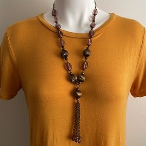 Vintage Crystal glass large necklace